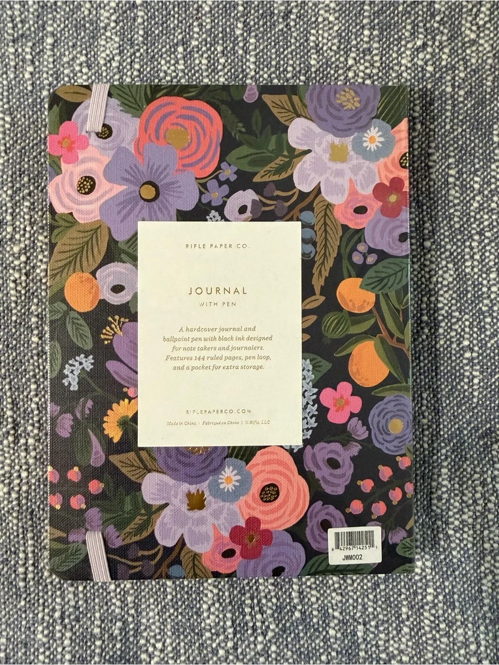 Riffle paper Co. Journal with pen “Garden Party Violet” 144 pages